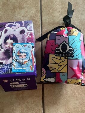 POP Mart Skullpanda My Little Pony plush doll pendant Rainbow Dash